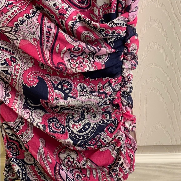 Stretchy patterned INC wraparound  look top - Picture 2 of 3